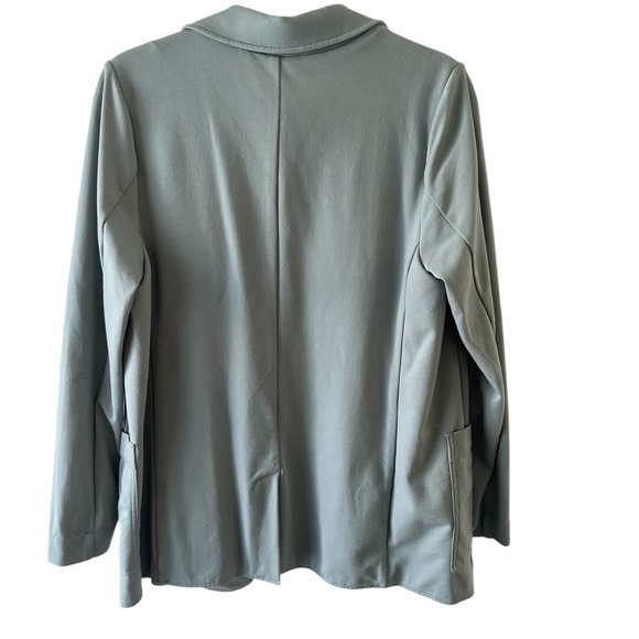 Athleta Women’s Size 10 Eastbound Knit Blazer Blue Grey Athleisure Casual - Picture 8 of 14